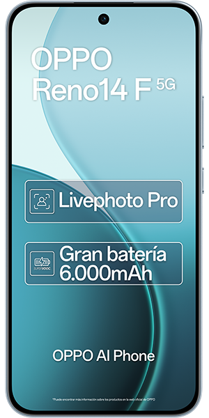 Teléfono móvil libre OPPO RENO14 F 5G 256 GB