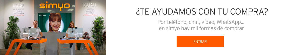 Simyo. ¿Te ayudamos con tu compra? Por teléfono, chat, vídeo, WhatsApp... en simyo hay mil formas de comprar. Entrar.