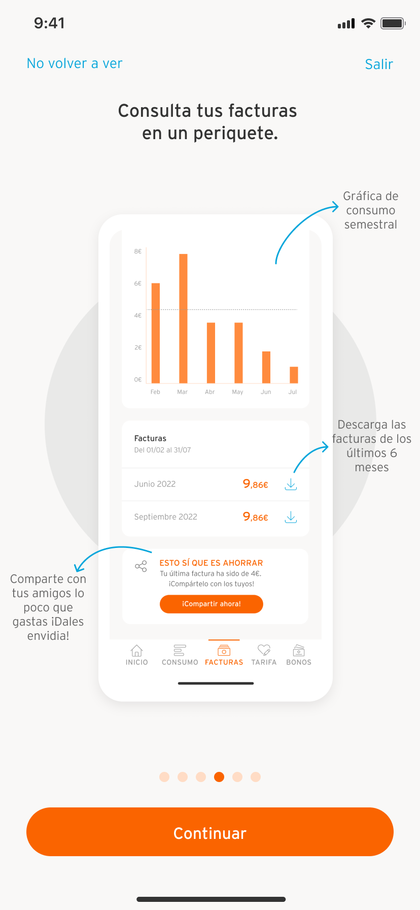 Muestra pantalla de la APP móvil de Simyo en la sección de cambia tu tarifa